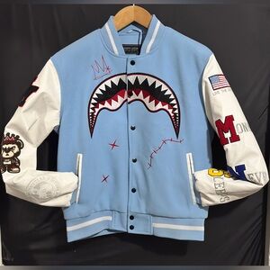 Blue and White Varsity Jacket